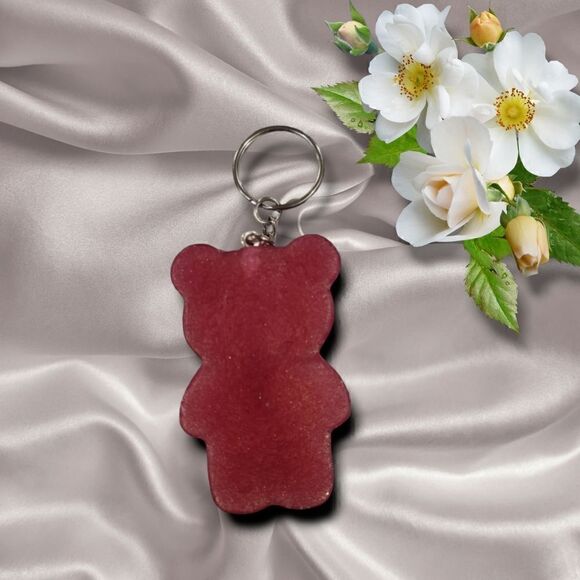 Wine Red Gummy Bear Keychain(Z180) - Picture 4 of 5
